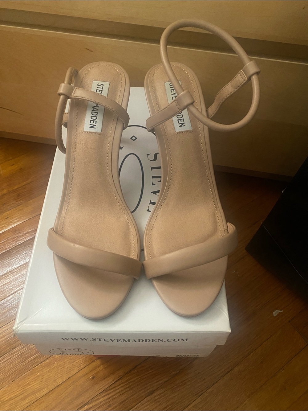 Steve Madden Blush Nude Single-Band Ankle-Strap Sandals